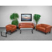 Flash Furniture 111-SET-CG-GG Hercules Imperial Series Reception Set in Cognac